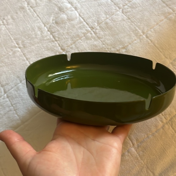 Vintage 1960s Japanese Enameled Ashtray Green Japan Modernist Mid-Century MCM - Picture 3 of 5